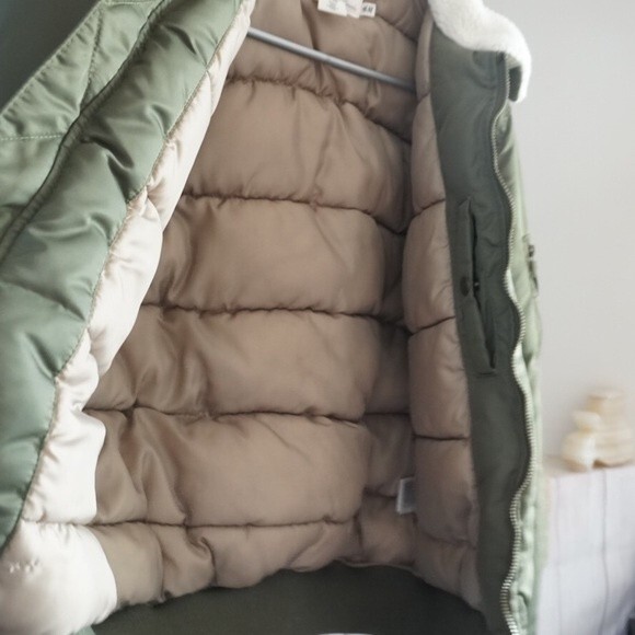 H&M sz XS L.O.G.G. Olive Green Puffer Jacket - Picture 4 of 10